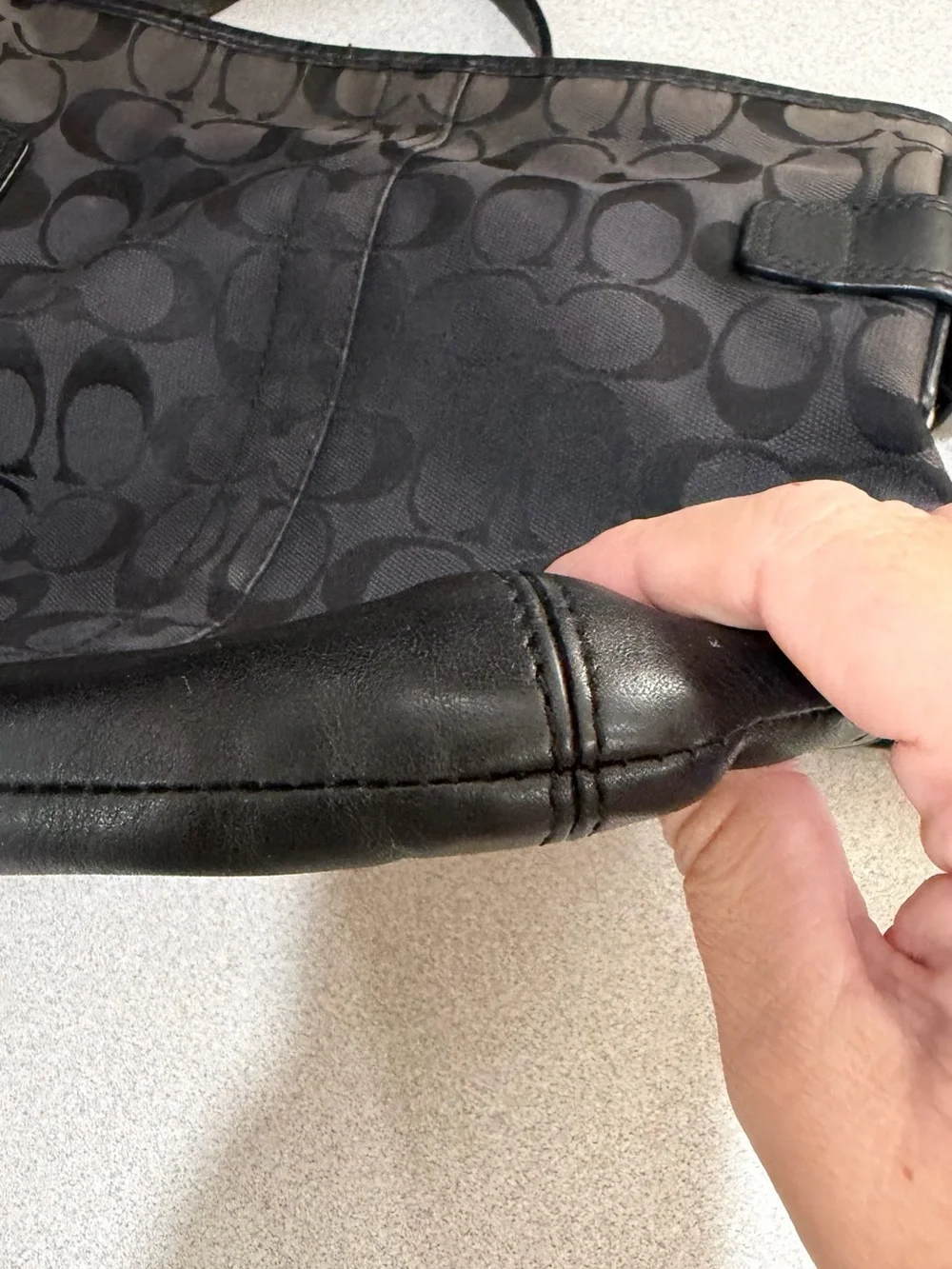 Coach shoulder bag slight fading at top of bag reflects price